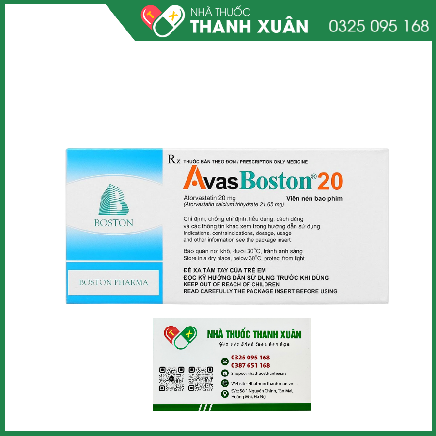 AvasBoston 20 điều trị rối loạn mỡ máu